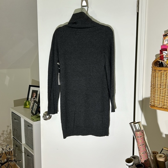 Knyt and lynk Cowl Neck Cashmere Sweater Dress Charcoal Gray M - Picture 6 of 9